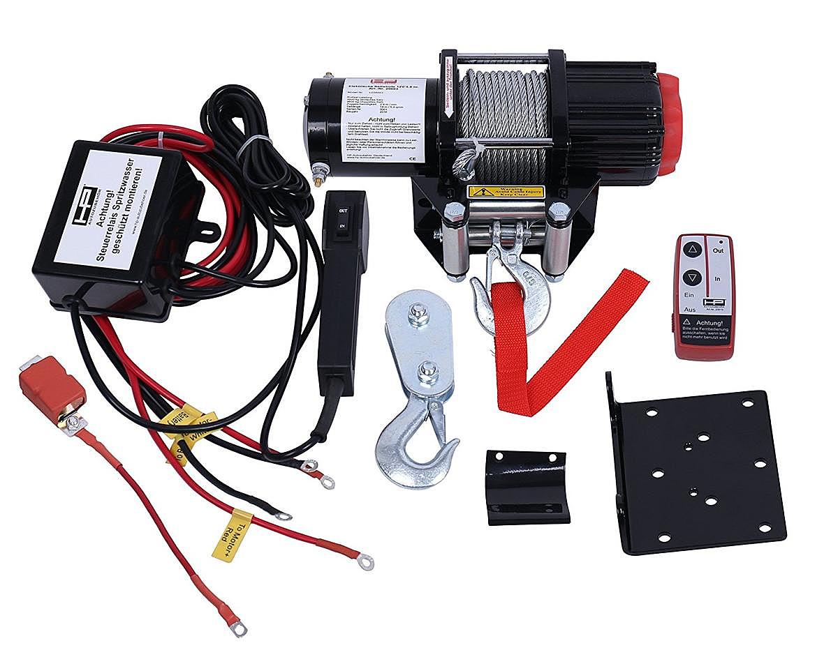 Hp Autozubehör 20603 Motor Seilwinde Profi Rollen Seilfenster Manueller Freilauf B-Ware