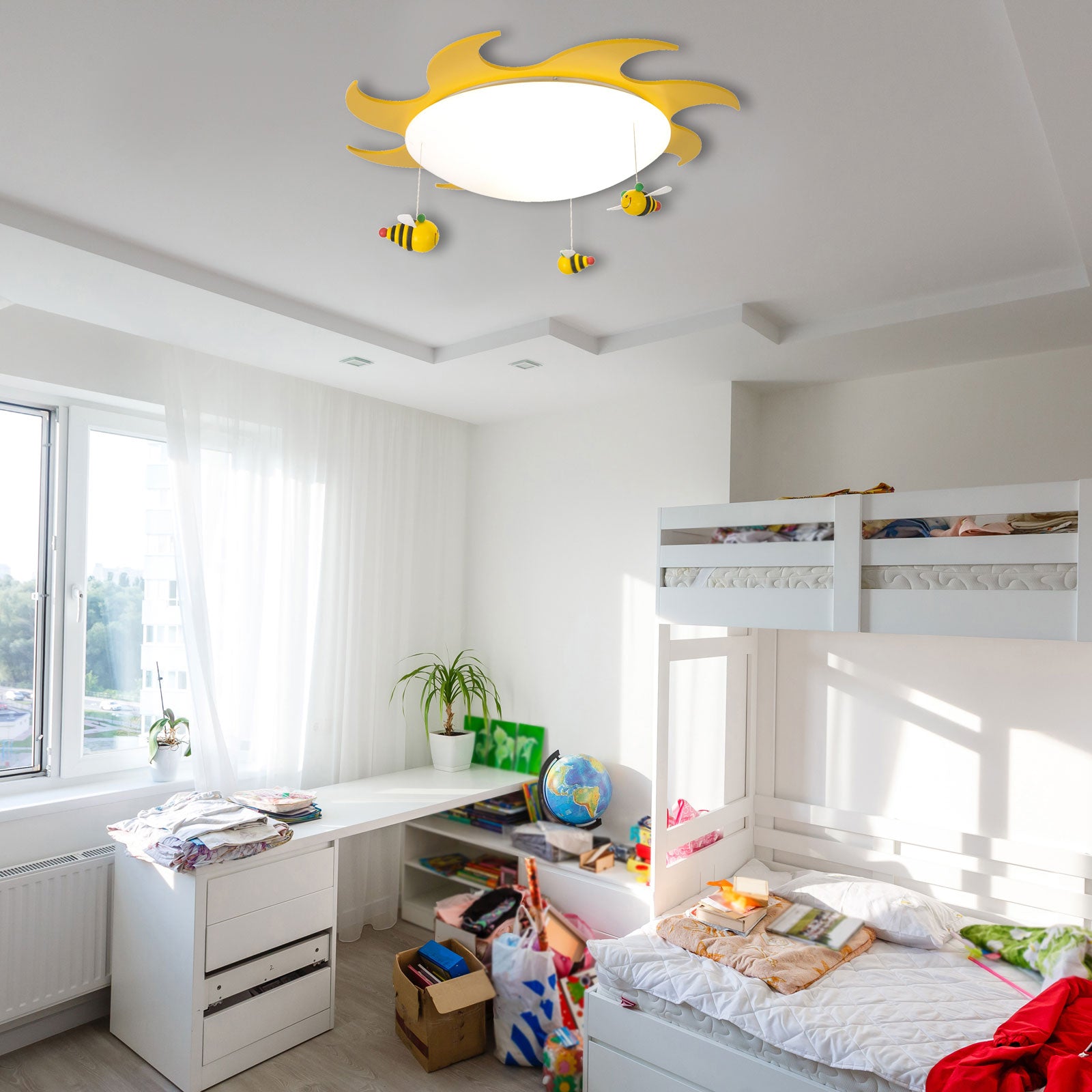 Niermann Standby Deckenleuchte Sum Sum Kinderzimmer Leuchte E27 gelb weiß Ø53cm - 4036239006311