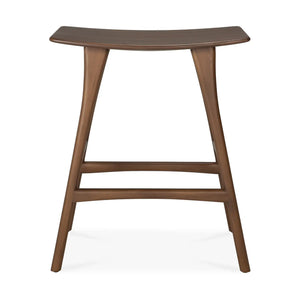 B-Ware Ethnicraft Hocker Osso Höhe 67 Cm Braun Lackiertes Teakholz Aus Massivholz