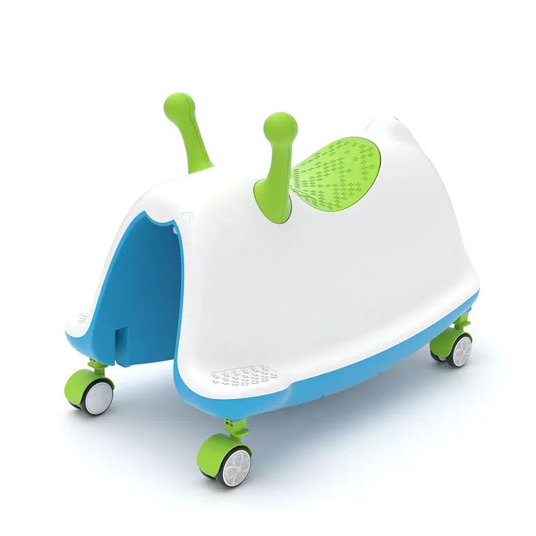 Chillafish Trackie Wippe Laufhilfe Rutschfahrzeug Spielzug Blau Limette B-Ware
