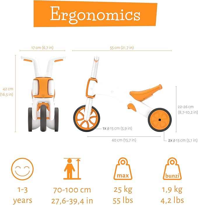 B-Ware Chillafish Bunzi Laufrad Dreirad 2in1 Spielfahrzeug Babyfahrzeug Fahrrad Rad