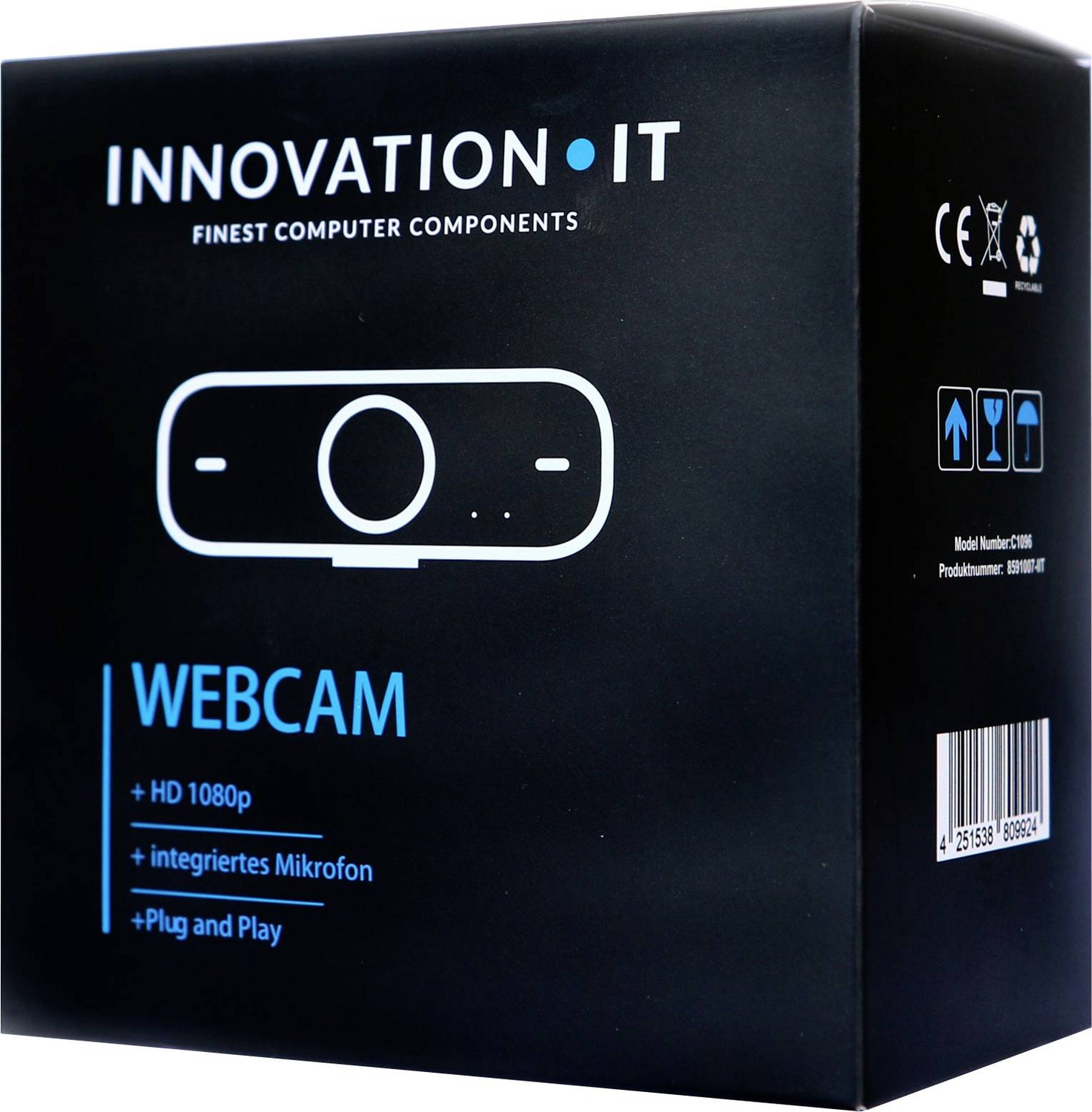 B-Ware Innovation It C1096 Hd Full Hd Webcam Videocam Videokamera Kamera - 4251538809924