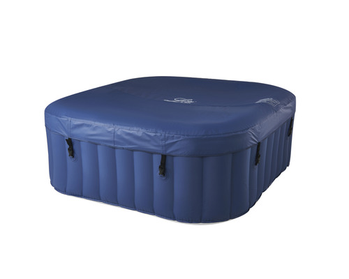 Aufblasbarer Whirlpool SQUARE NAVY Plug & Play mit Filtersystem Desinfektionste