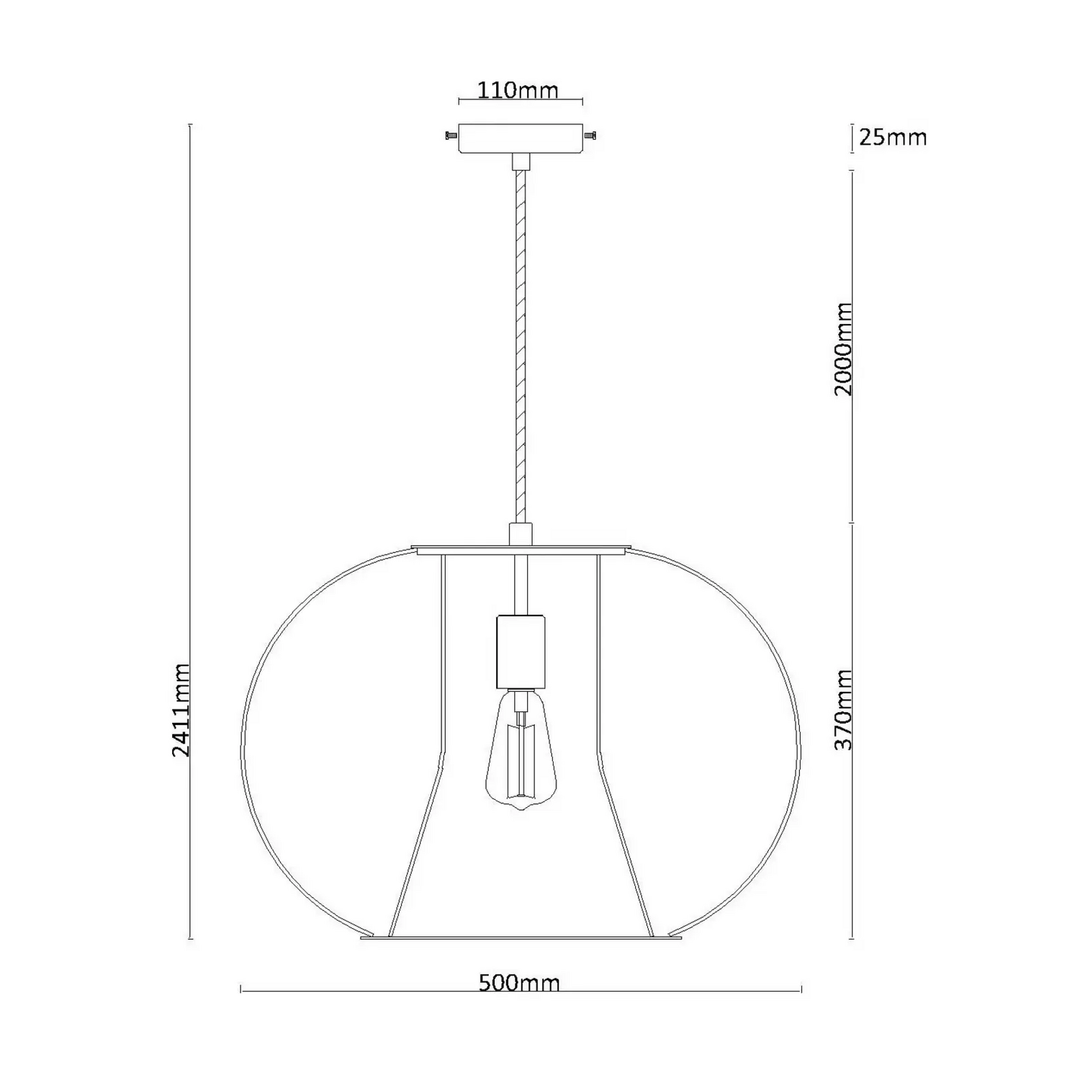 Beacon Lighting Hängeleuchte Pheonix Hängelampe Deckenlampe schwarz Metall Ø50cm