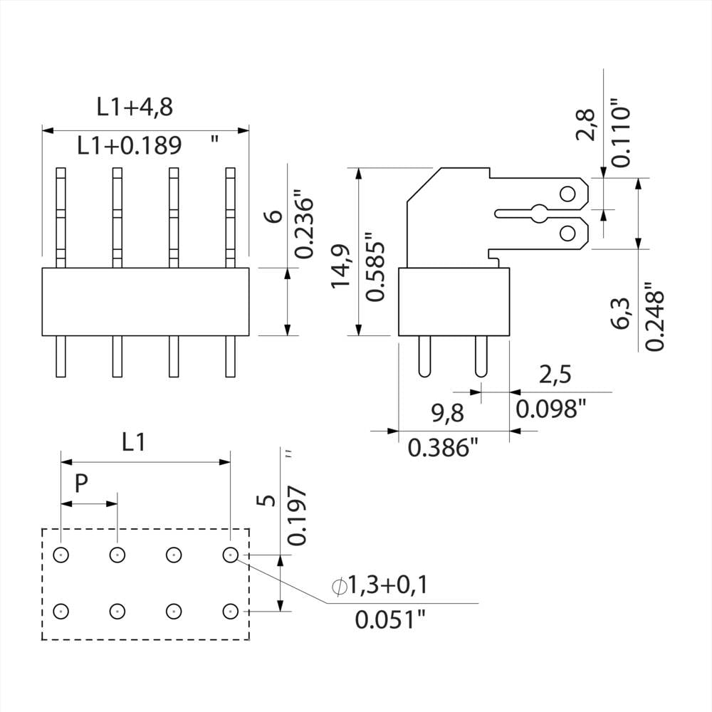 Weidmüller 9511480000 Flachsteckverteiler Steckverbinder Quetsch Steckverbinder B-Ware - 4008190557638