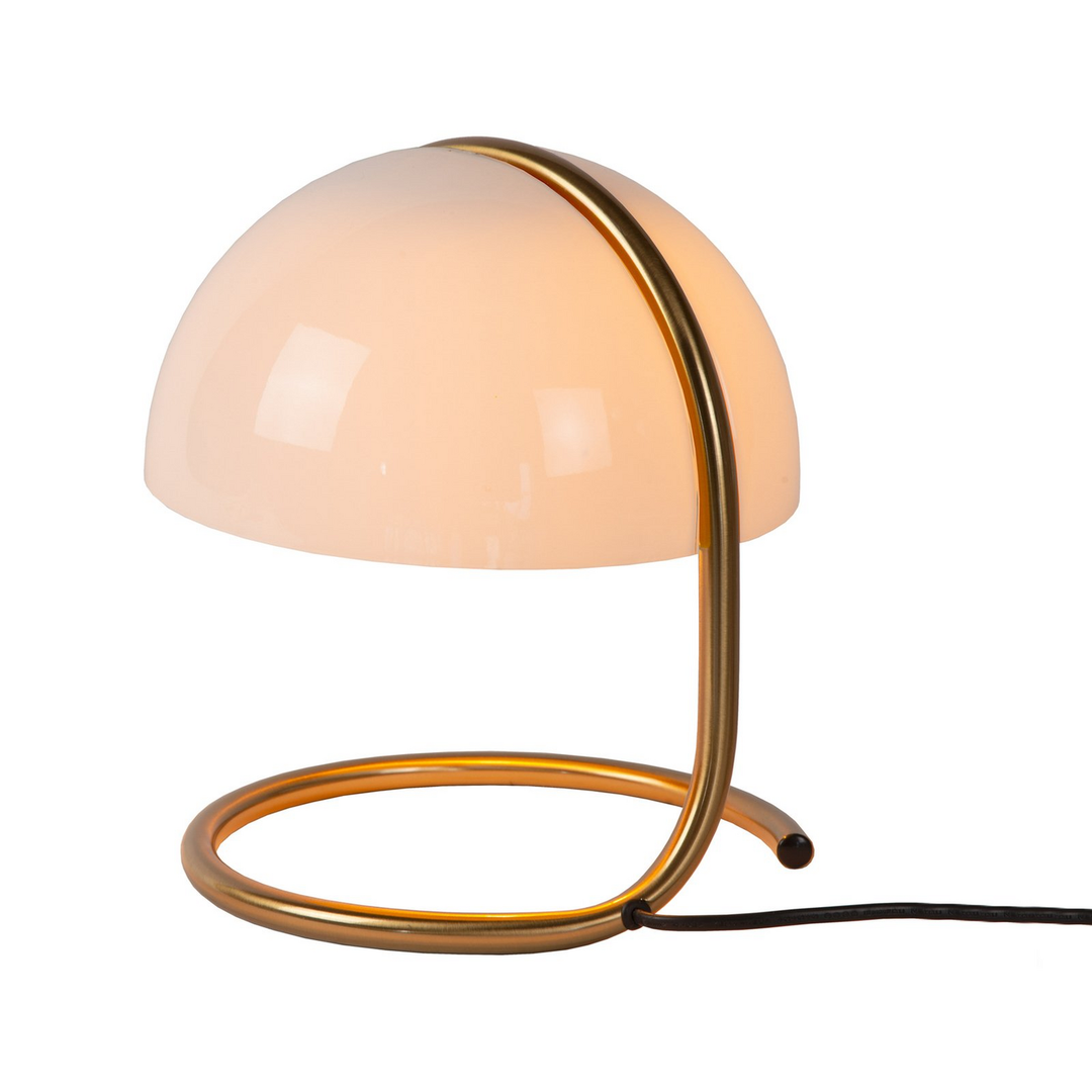 Lucide Retro-Tischleuchte Cato mit Milchglasschirm weiß Tischlampe Standleuchte