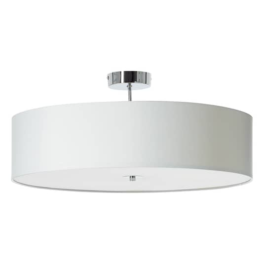 Plafonnier décoratif Andria en textile brillant de qualité B, culot E27, 60 cm, blanc 