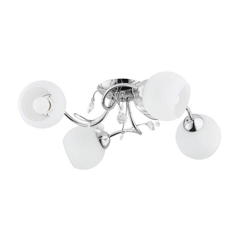 Deckenleuchte Livia Pro Deckenlampe Deckenlicht Leuchte Chrom Weiß Vierflammig B-Ware - 10001236