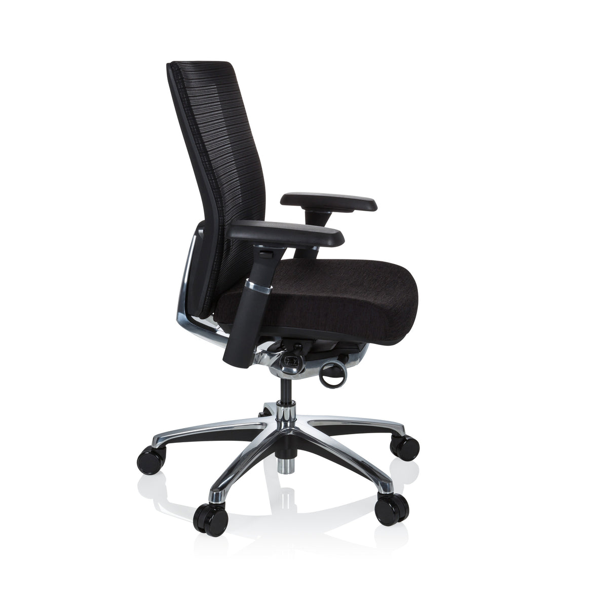 Bürostuhl Drehstuhl Stuhl NOVA PRO ALU hjh OFFICE Stoff Schwarz Synchronmechanik - 4251084663964