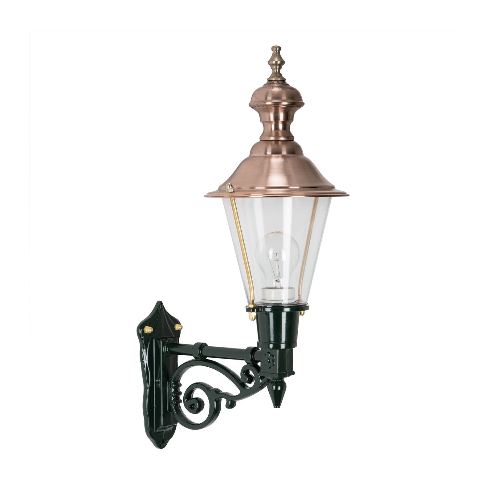 Nostalgische Außenwandleuchte Edam M grün kupfer dimmbar IP44 1x60W Aluminium - 8714732120401