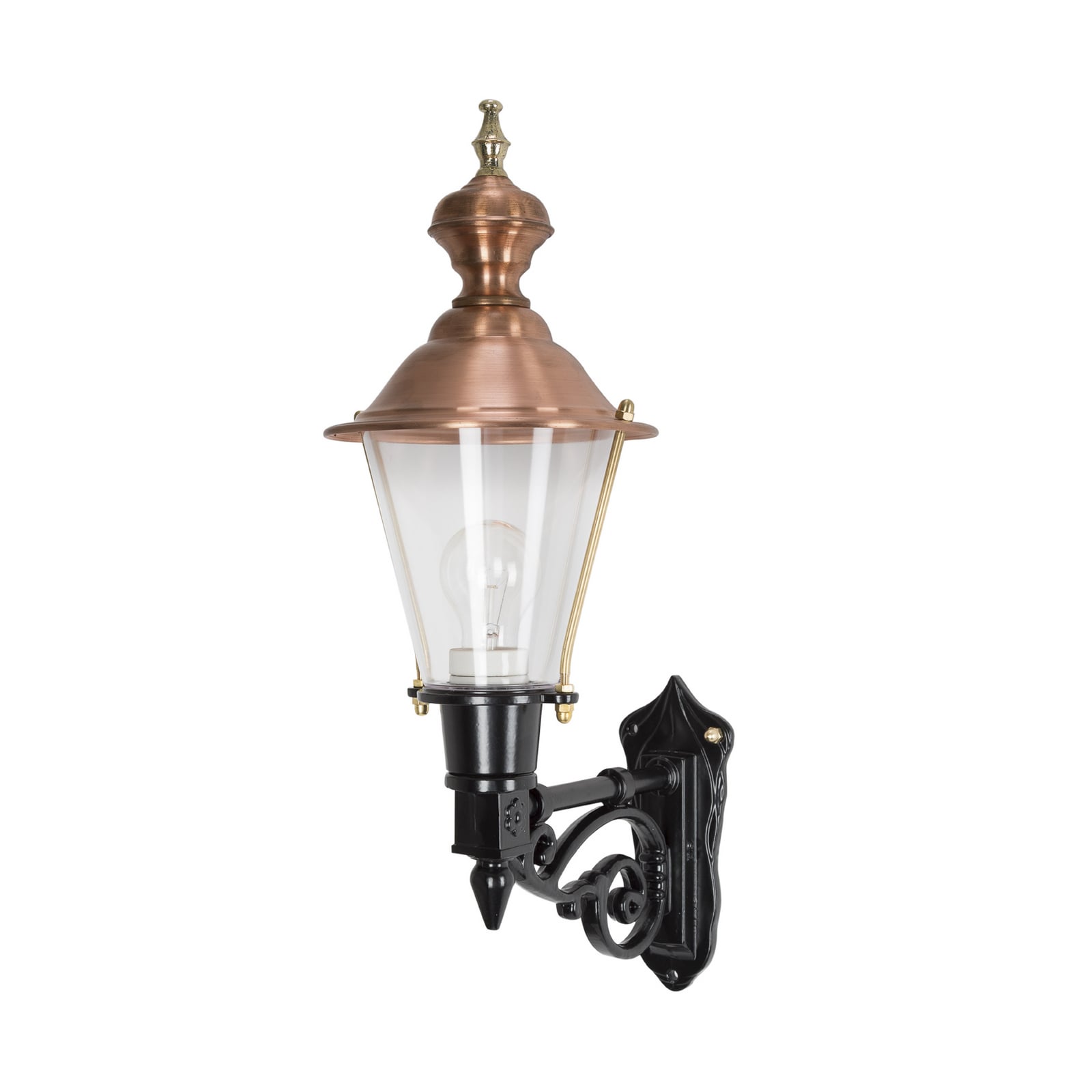 Nostalgische Außenwandleuchte Edam M grün kupfer dimmbar IP44 1x60W Aluminium - 8714732120401