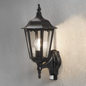B-Ware Konstsmide Außenwandleuchte Firenze mit Bewegungsmelder schwarz 100W E27 48cm