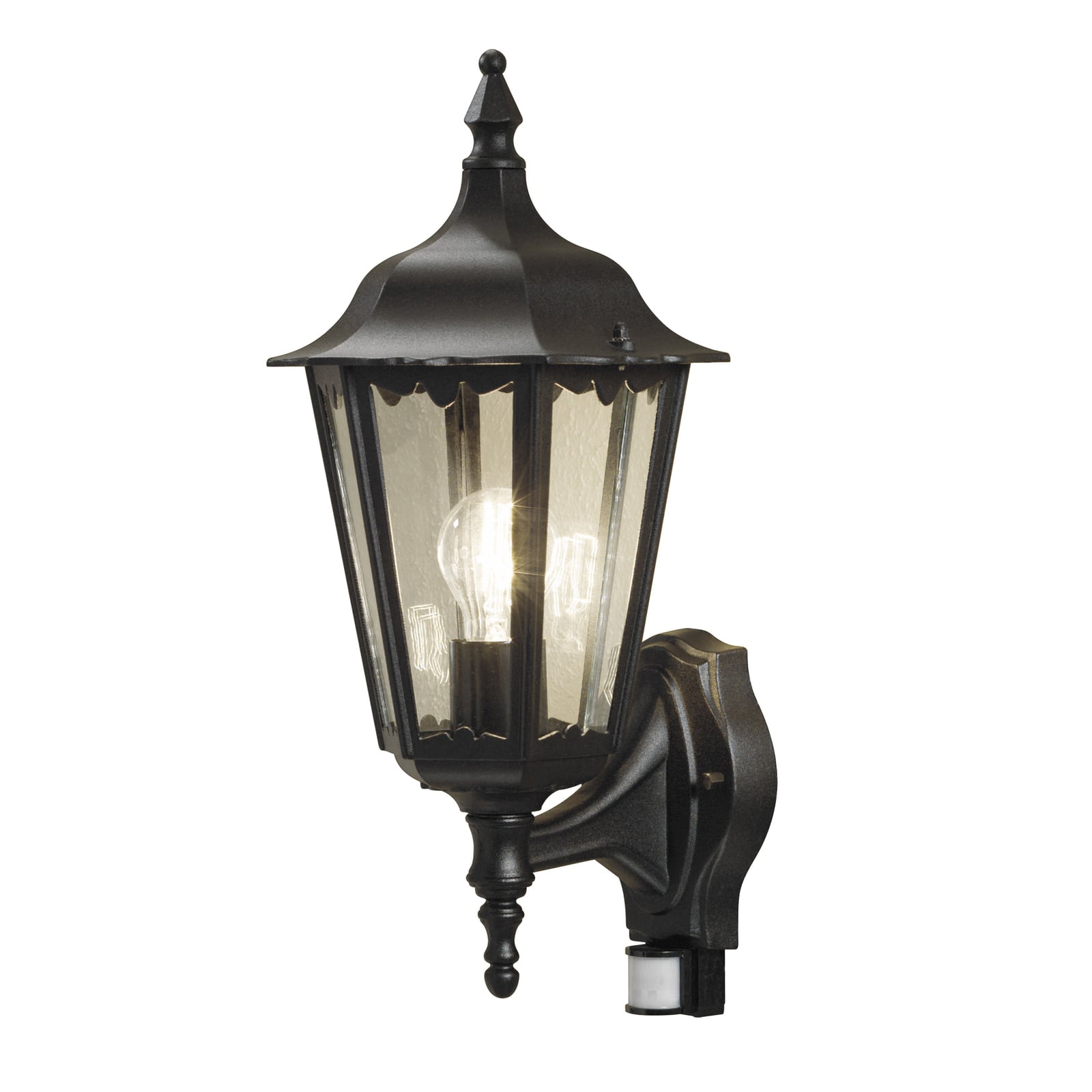 Konstsmide Außenwandleuchte Firenze mit Bewegungsmelder schwarz 100W E27 48cm - 7318307236750