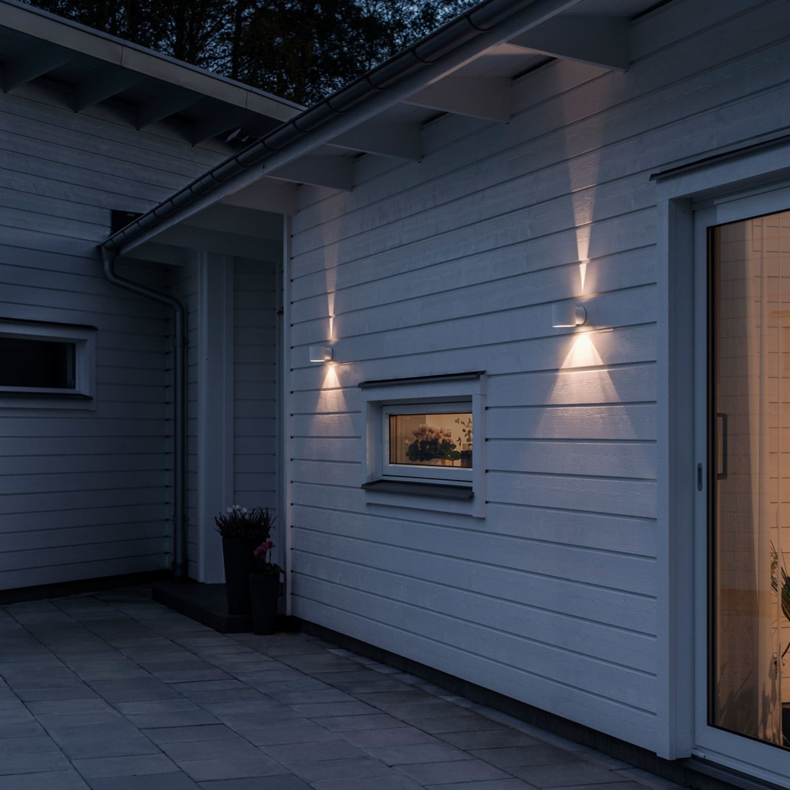 Konstsmide Modena Round Außenwandleuchte Wandleuchte Gartenlampe LED dim weiß - 7318307342253