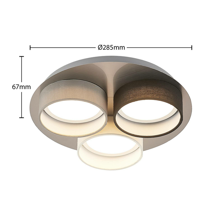 Lindby Aviola LED-Deckenlampe Deckenlampe GX53 nickel satin grau schwarz weiß627