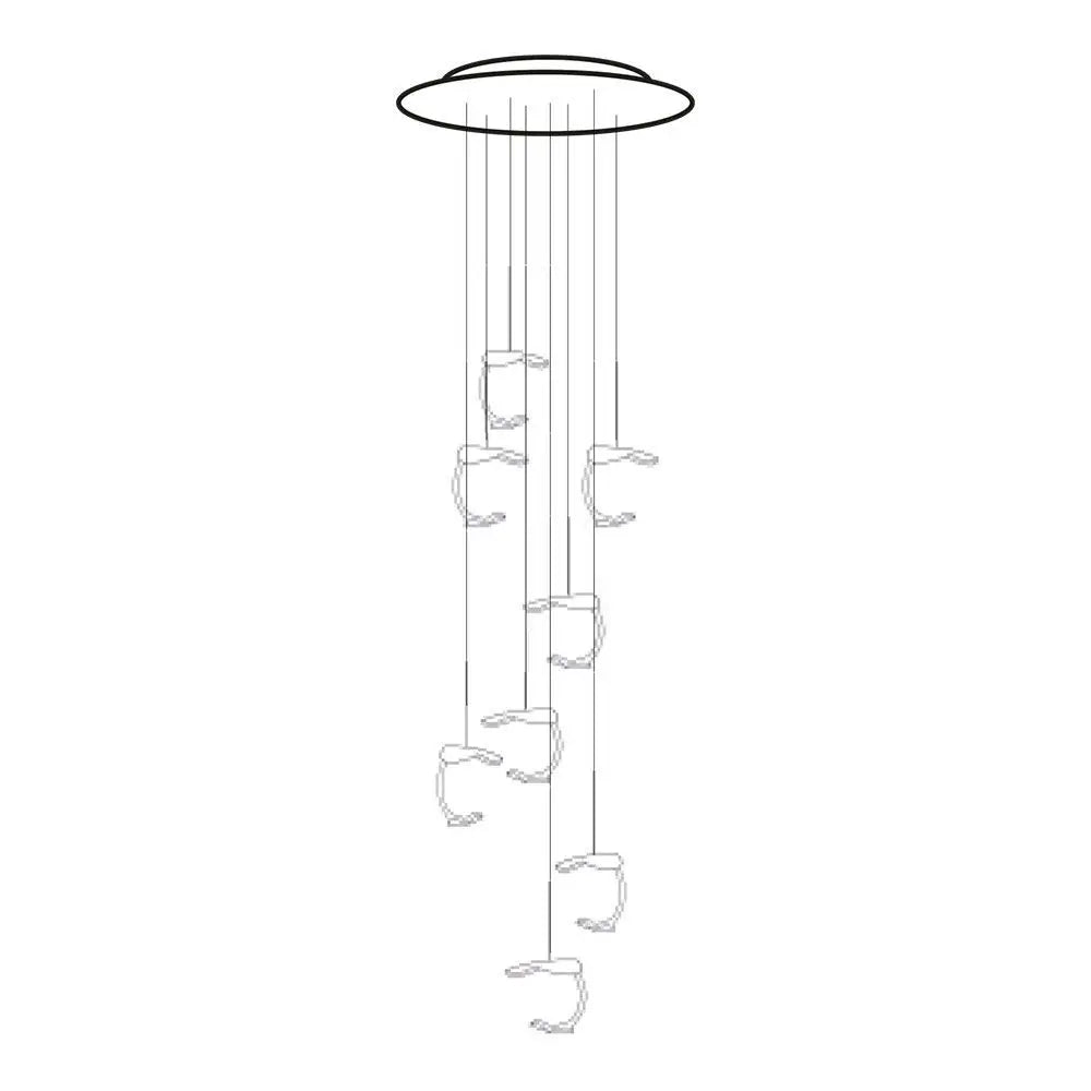 B-Ware Knikerboker Pendelleuchte Le Gigine Deckenleuchte Leuchte Led Weiß 8fl Stahl - 5538130