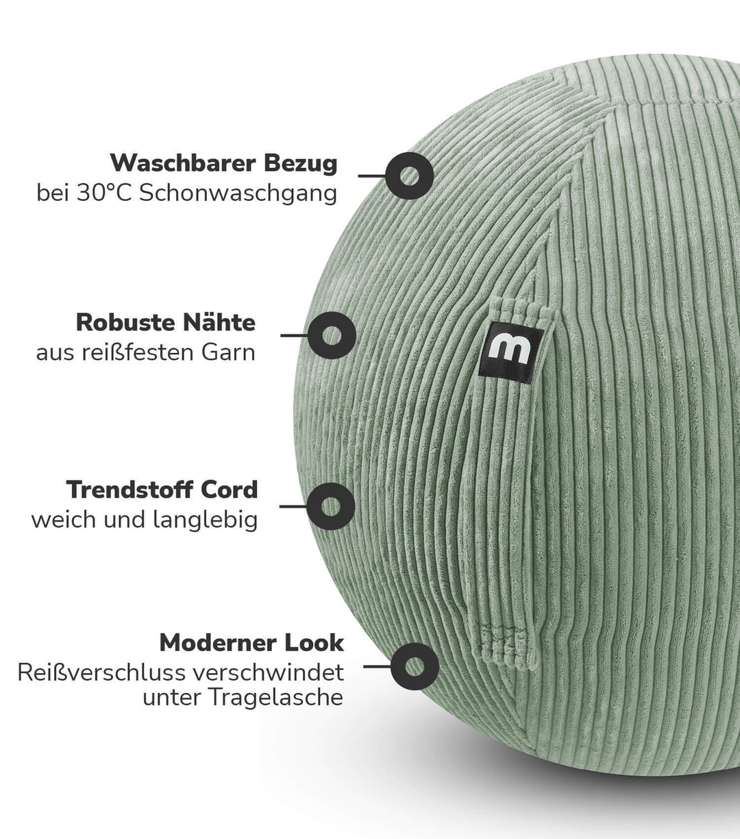 Mokebo Stoff Sitzball Büro Ergonomisch 'Der Sportliche' Gymnastikball Sportball B-Ware - 4262436123265