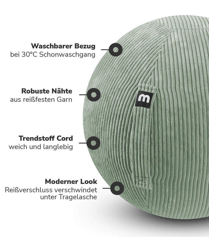 Mokebo Stoff Sitzball Büro Ergonomisch 'Der Sportliche' Gymnastikball Sportball B-Ware - 4262436123265