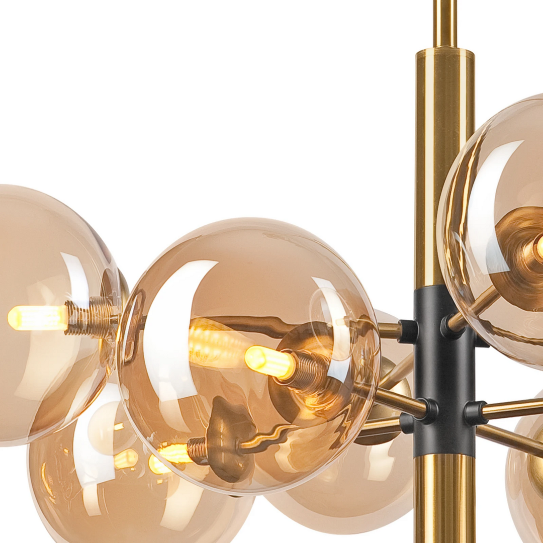 Deckenleuchte Natalia 8-flammig Glas gold Deckenlampe Lampe Leuchte Spot Licht
