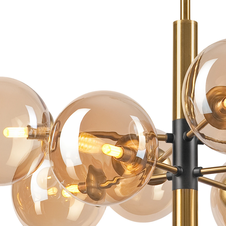Deckenleuchte Natalia 8-flammig Glas gold Deckenlampe Lampe Leuchte Spot Licht