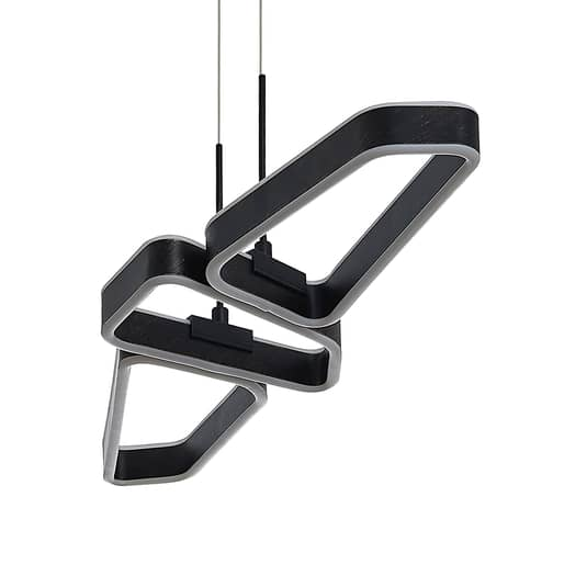 Lucande Quinn LED-Hängeleuchte Hängeleuchte Deckenlampe Designerlampe schwarz