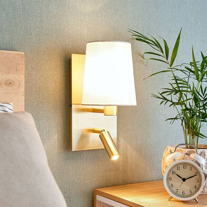 B-Ware Lindby Wandleuchte Wandlampe Led Leselicht Weiß Messing Beleuchtung Stoff Metall