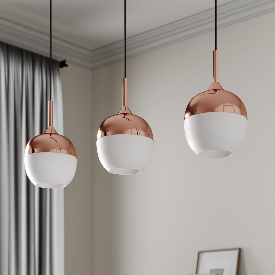 Lindby Rangina Pendelleuchte Hängeleuchte Deckenlampe Leuchte Kupfer 3 Flammig B-Ware - 4251096565423