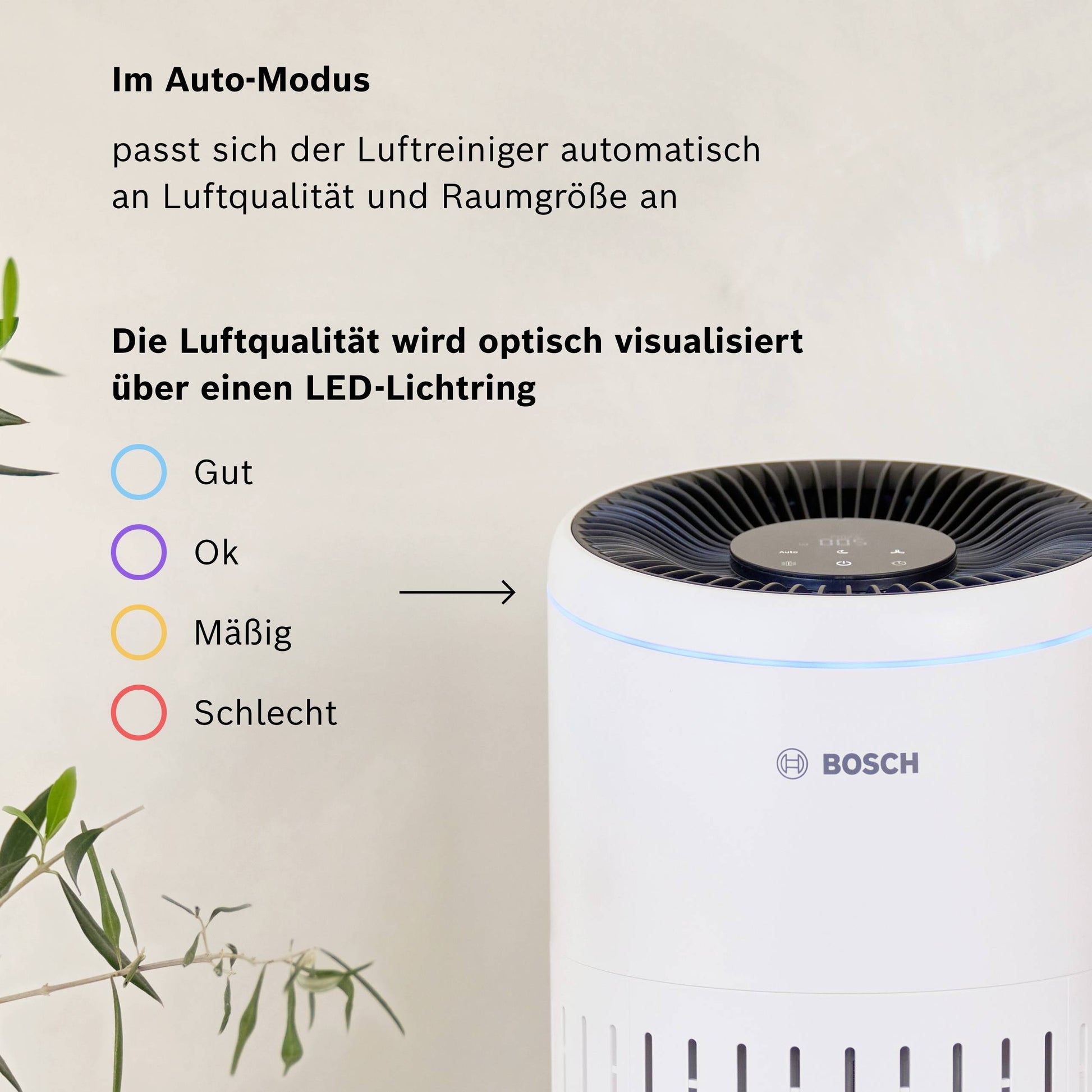 Bosch Home Comfort 7733702200 Air 2000 Luftreiniger Luft-Reinigung 37 m² Weiß - 4062321717988