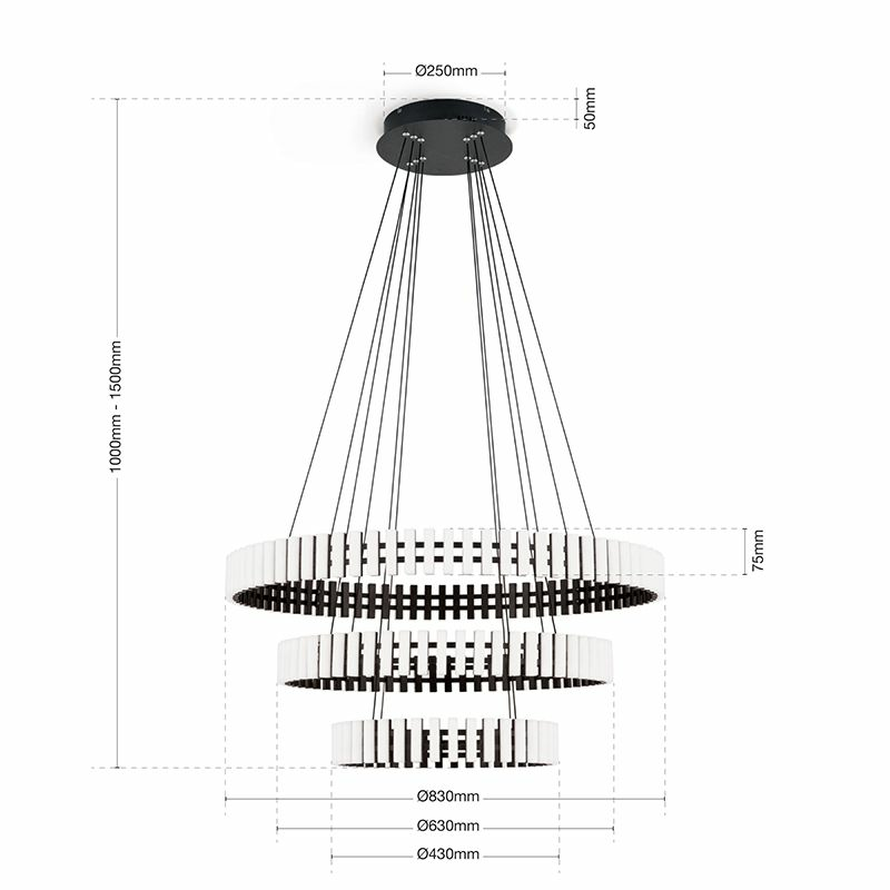 B-Ware Led Pendelleuchte Mansion, Dimmbar Lampe Leuchte Ip20 126 W 230 V Led Eisen Alu