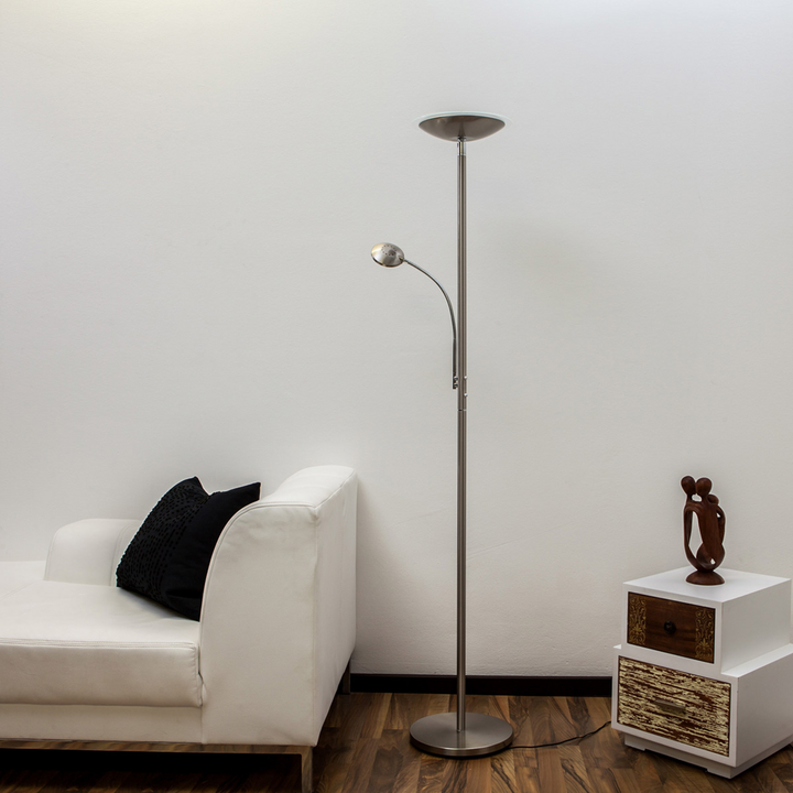 Malea Led Deckenfluter Deckenlampe Deckenleuchte Lampe Leuchte Lesearm Nickel B-Ware - 6291105701631