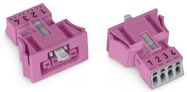 Wago Netz Steckverbinder 890 Stecker Buchse Gesamtpolzahl: 4 16 A Pink 50 St. B-Ware - 4055143428064