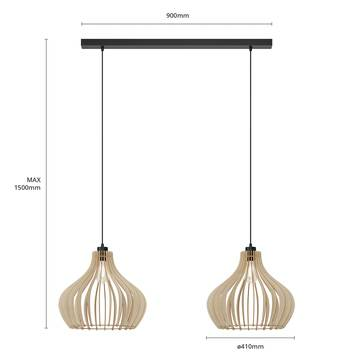 Envostar Faje Hängeleuchte Hängelampe Deckenleuchte Leuchte Birkensperrholz 2fl  B-Ware - 4251911724196