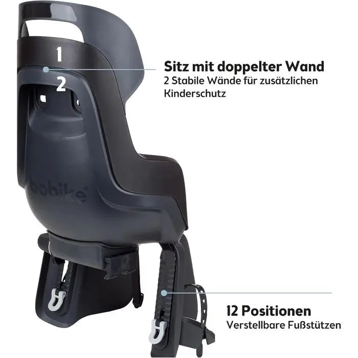 Bobike Fahrrad Kindersitz Fahrradsitz Kindersitz 9 22kg Schwarz Gepäckträger B-Ware