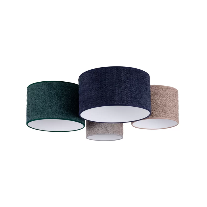 Euluna Deckenleuchte Boucle 4fl blau grün cappuccino grau Deckenlampe Leuchte