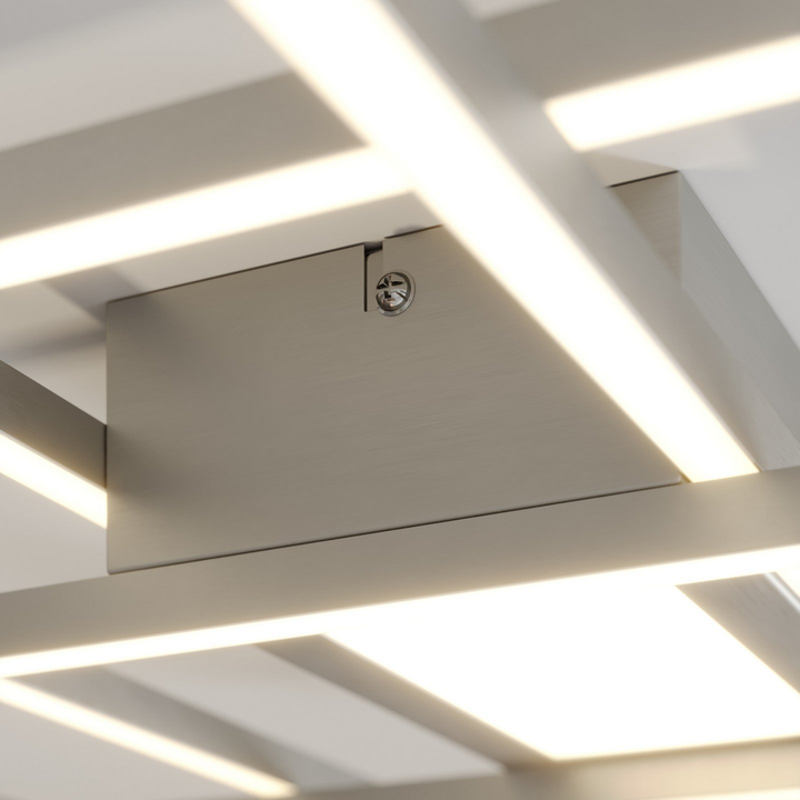 Lindby Mairin LED-Deckenlampe Wohnzimmerleuchte Deckenlampe Lampe LED nickel