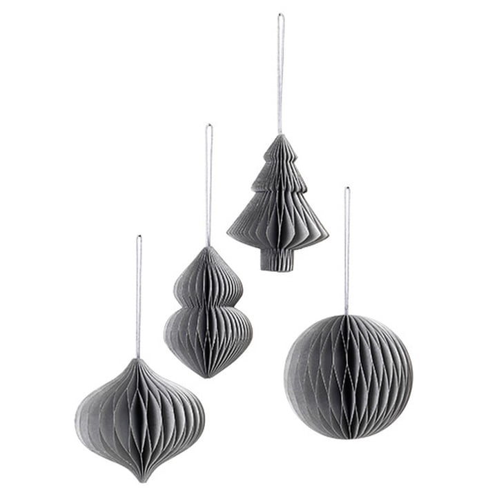 Broste Copenhagen Christmas Mix Deko Anhänger Schmuck ø9 X H 10cm Silber 14 Sets B-Ware
