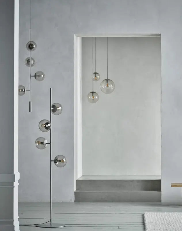 B-Ware Bolia Stehleuchte Stehlampe Orb Grau Kollektion Wohnzimmerleuchte Glas Metall - 5702410446670