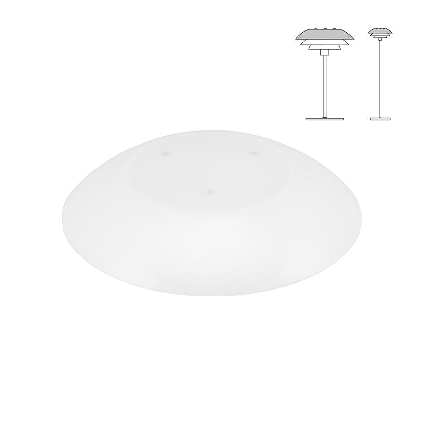 Dyberg Larsen DL31 Ersatz-Lampenschirm Glasdachscheibe Schirm Opal Ersatzglas - 5704709080664