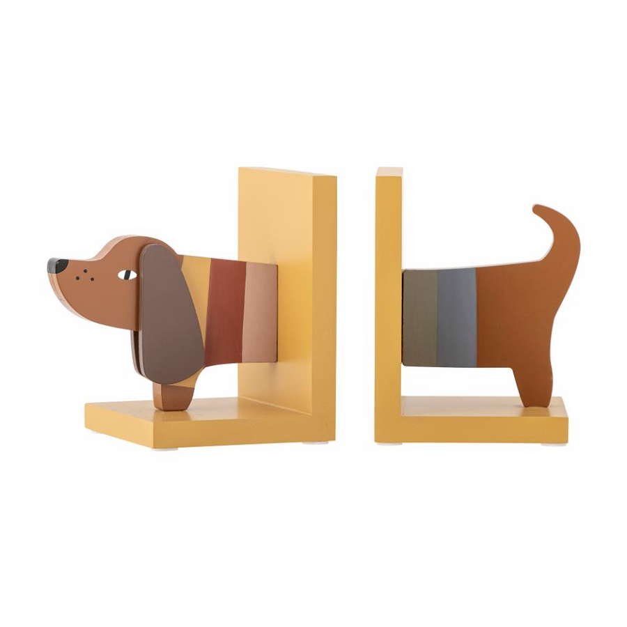 Bloomingville Mini Charlie Buchstütze Hund Buchständer Buchhalter Holz/Gelb B-Ware - 5711173318582
