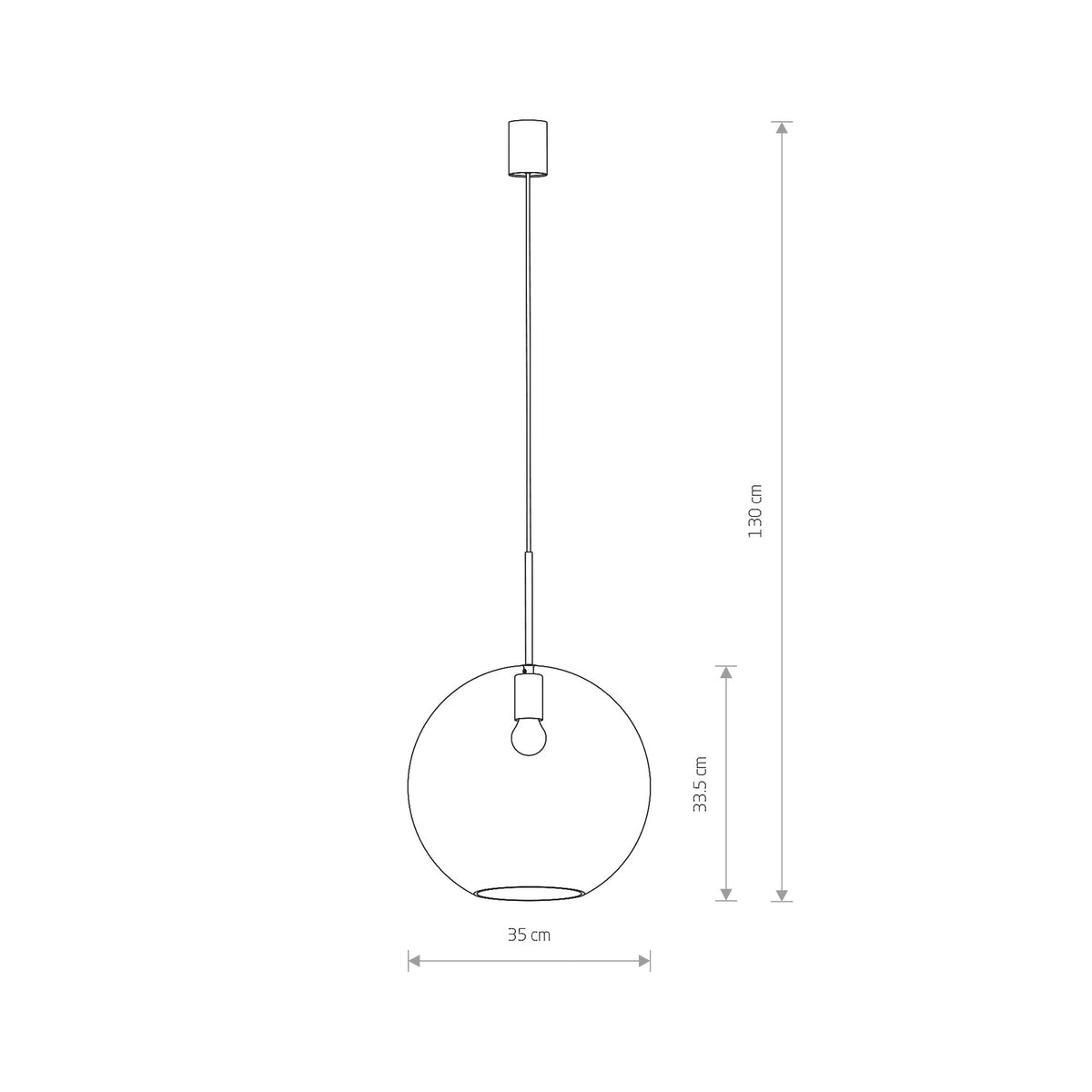 Nowodvorski Pendelleuchte Hängeleuchte SPHERE XL Glas Schwarz Modern E27 35cm - 5712772112784