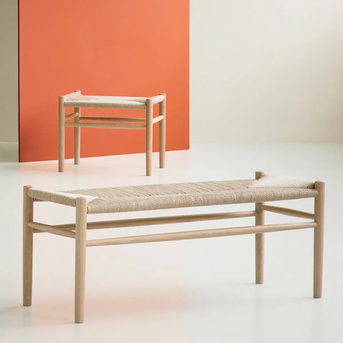 B-Ware Fdb Møbler Bank Sitzbank J83 B Eiche Lackiert Naturgeflecht Esszimmer Flur 100 Cm - 5715054012583