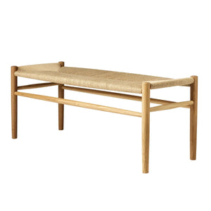 B-Ware Fdb Møbler Bank Sitzbank J83 B Eiche Lackiert Naturgeflecht Esszimmer Flur 100 Cm