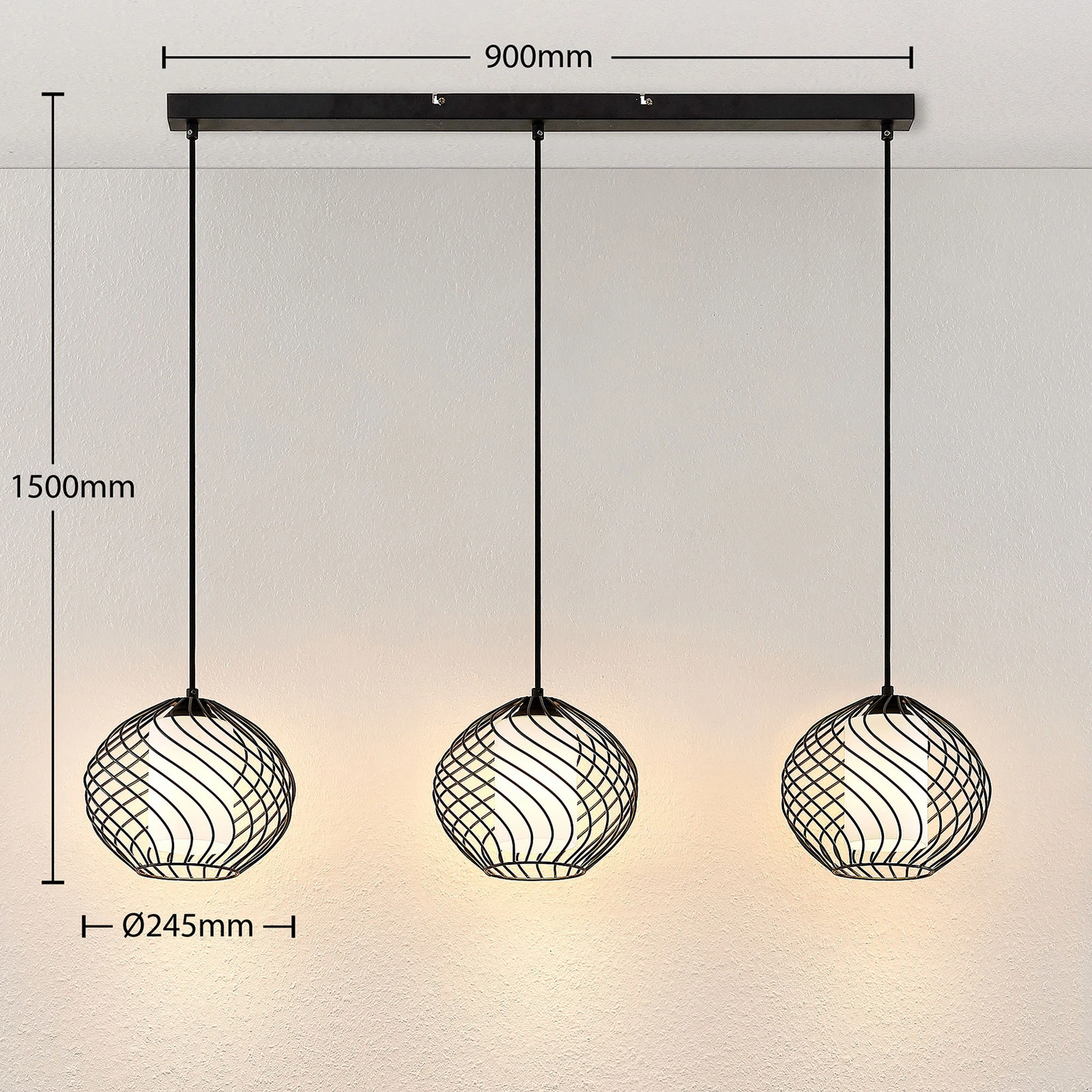 B-Ware Lindby Cedrice Käfig Pendelleuchte Hängeleuchte Deckenlampe Lampe 3 Flammig 0