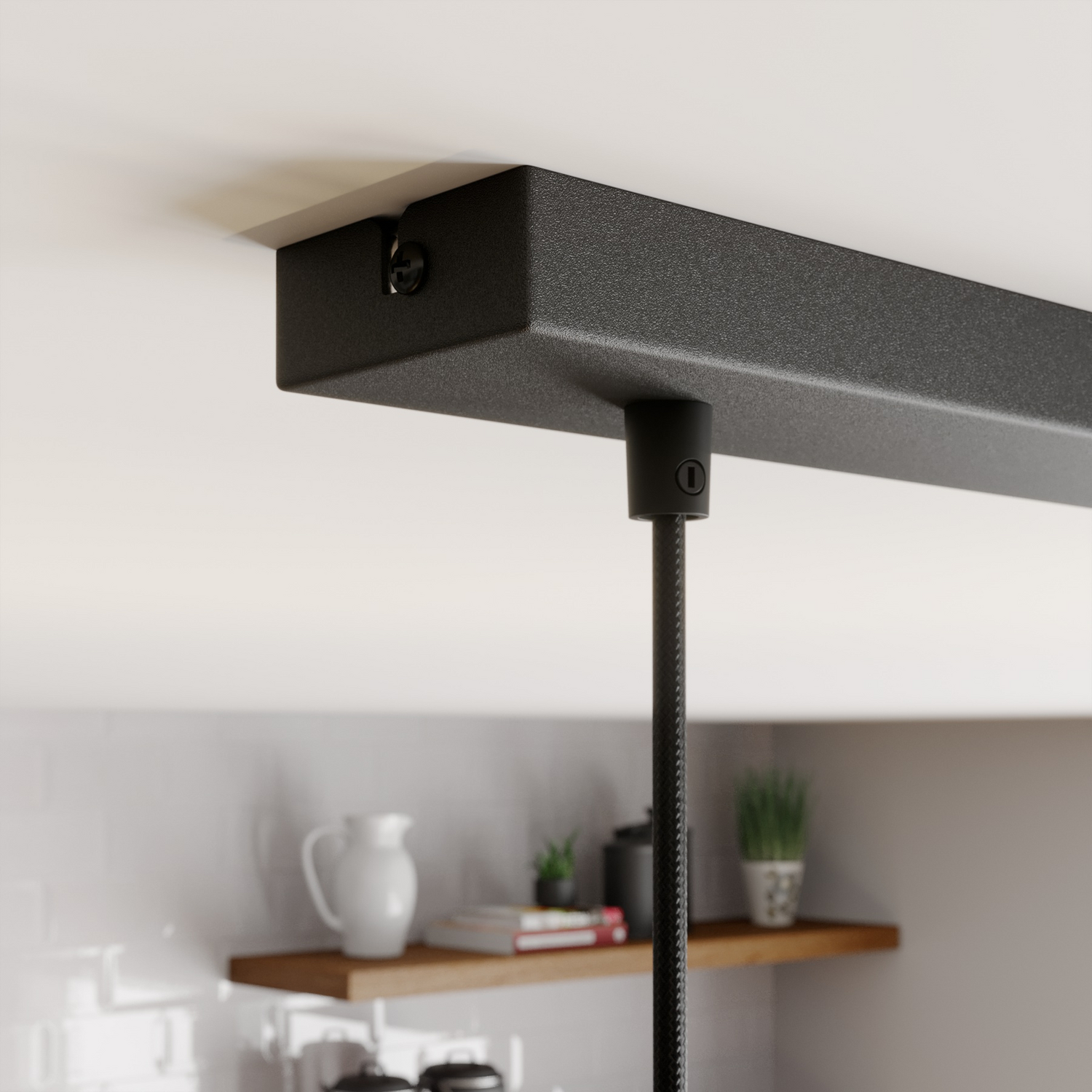 B-Ware Euluna Hängeleuchte Hängelanpe Lampe Leuchte Linear Zweiflammig Schwarz Stahl332