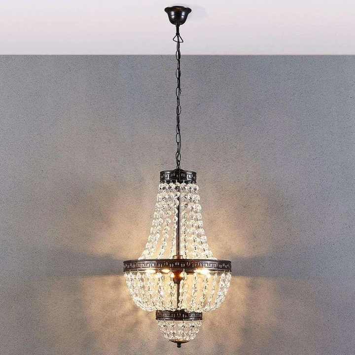 Lindby Hängeleuchte Jorve Kronleuchter Pendelleuchte Leuchte Kristall ø35cm835 B-Ware