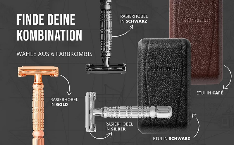 Rasoir de sûreté Störtebekker de qualité B, rasoir pour homme, 10 lames, étui, Spie8