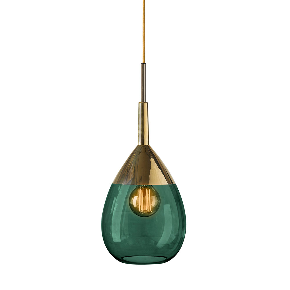 Ebb & Flow Lute Pendelleuchte L Hängeleuchte Hängelampe ø 22 Cm Ivy Green Gold B-Ware
