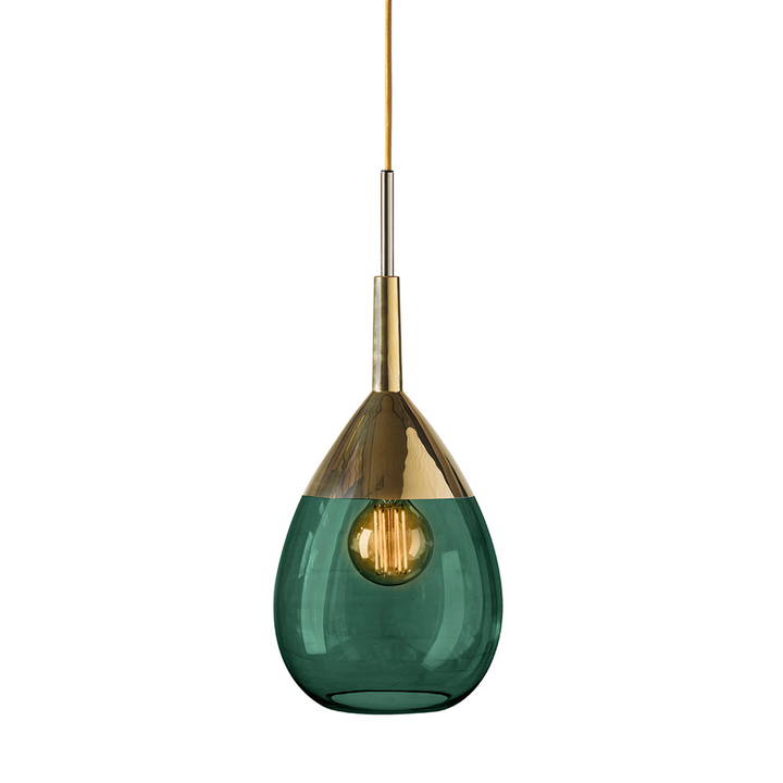 Ebb & Flow Lute Pendelleuchte L Hängeleuchte Hängelampe ø 22 Cm Ivy Green Gold B-Ware