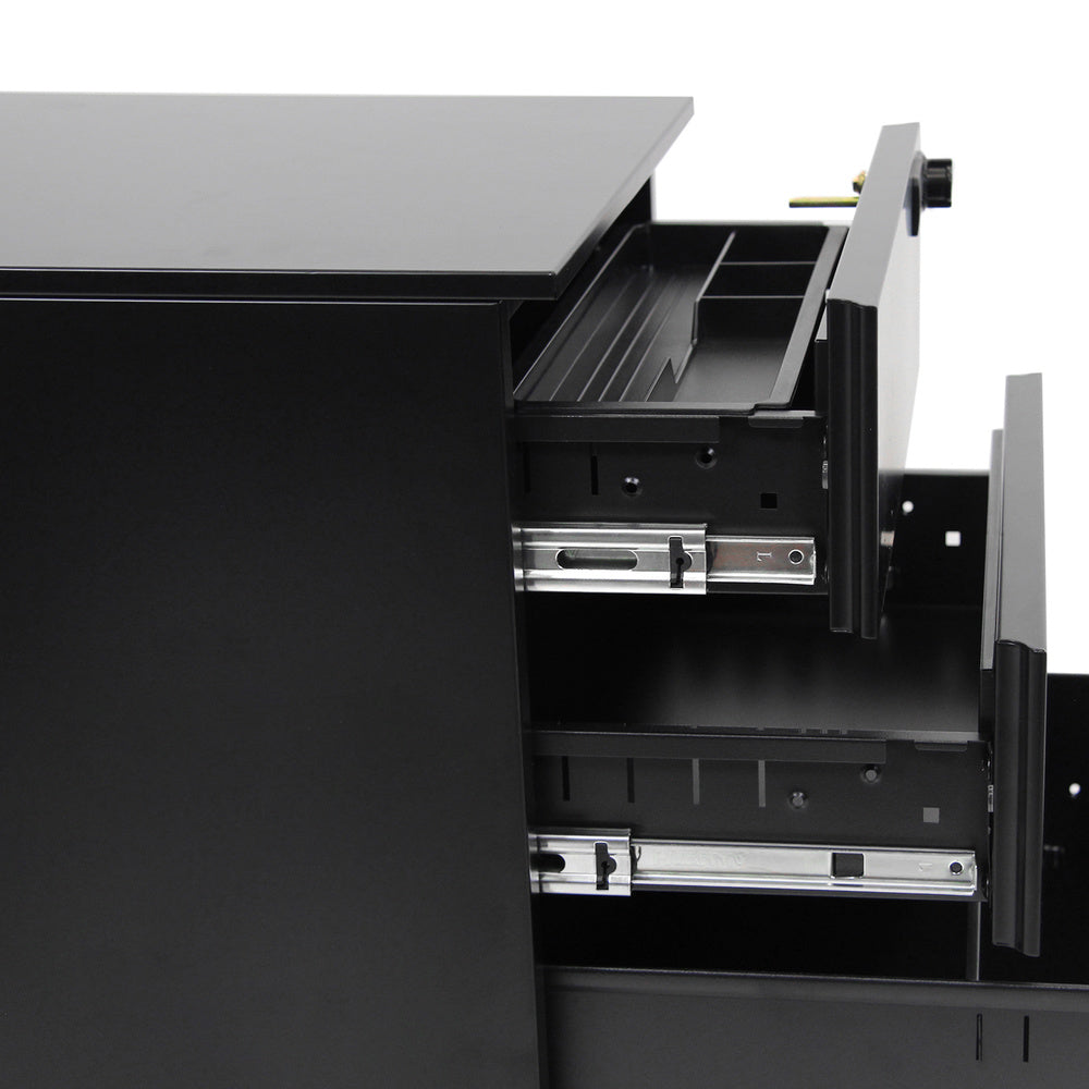 hjh OFFICE Rollcontainer COLOR OS I Schrank Metall schwarz Zahlenschloss Büro - 4064323014881