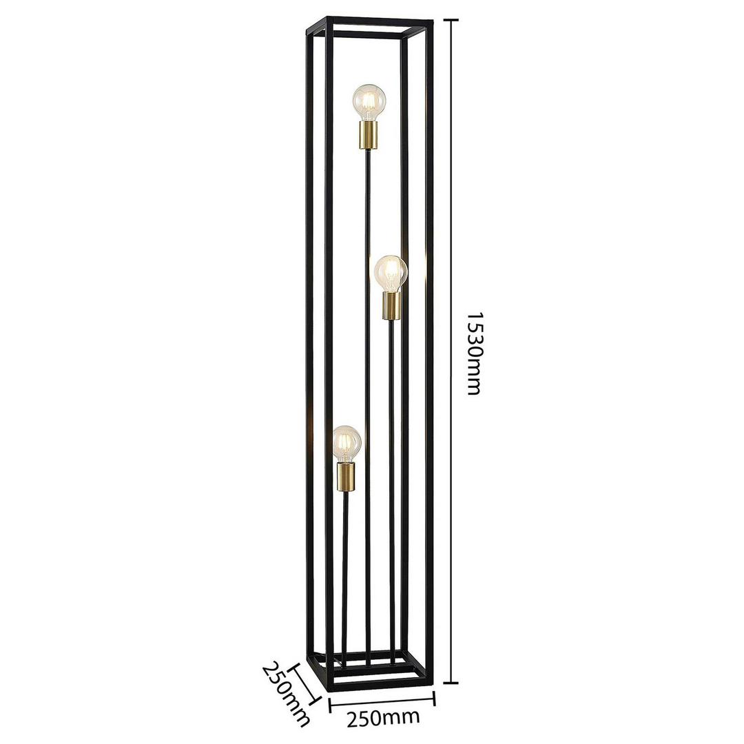 Lindby Tiliane Käfig Stehlampe Stehleuchte Lampe Leuchte 3 Flammig E27 Schw853 B-Ware - 4251911708653
